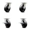 Service Caster 6 Inch Kingpinless Glass Filled Nylon Wheel Swivel Caster Set with 2 Brakes SCC SCC-KP30S620-GFNR-2-SLB-2 - alternate 1